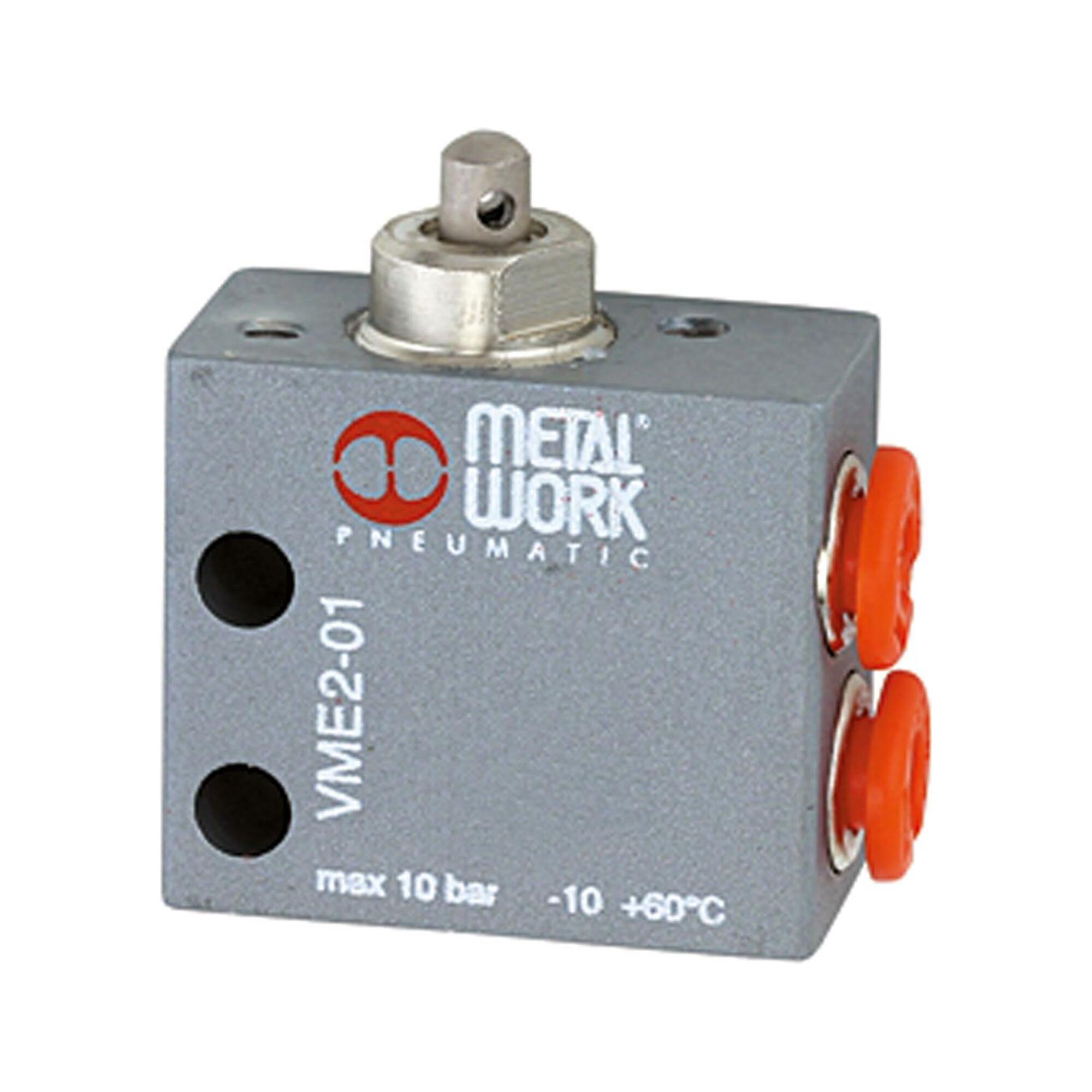 Riegler 3/2-Wege-Miniaturventil, mechanisch, Stößel, NC, M5 seitlich (511.132)