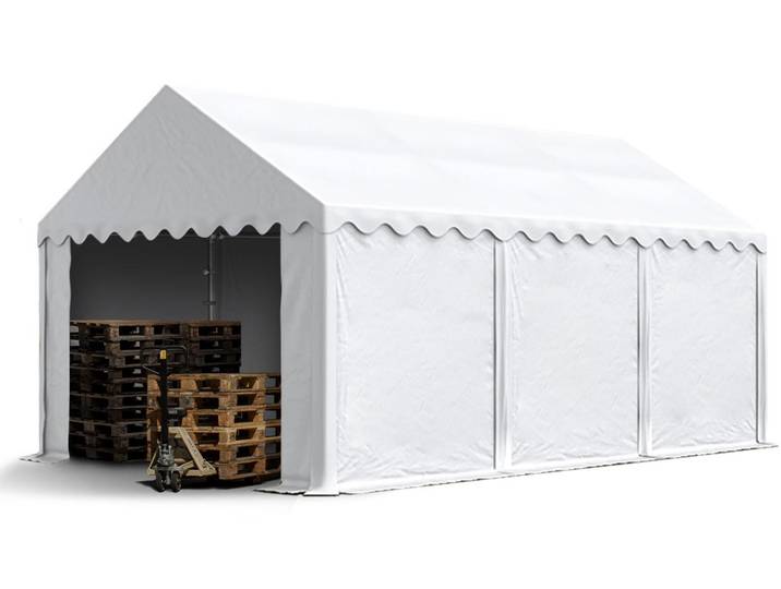 TOOLPORT Tente de stockage 4x6 m abri bâche PVC 700 N imperméable blanc