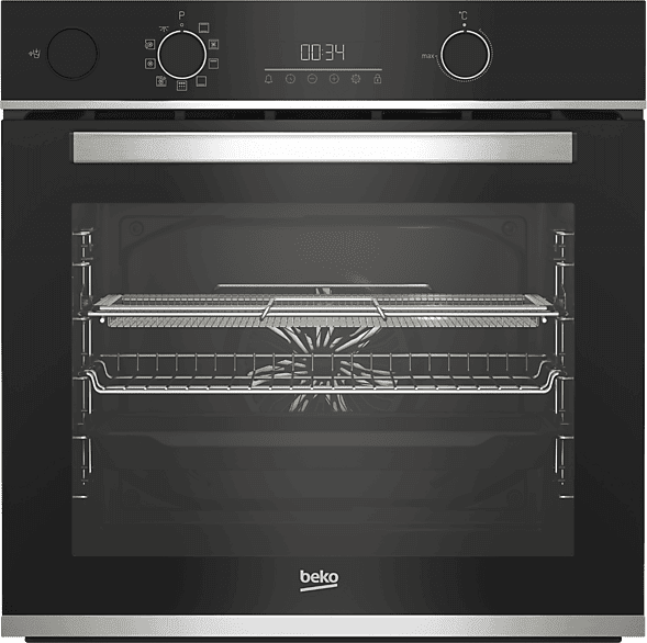 REACONDICIONADO Seminuevo Excelente Horno - Beko BBISA13300XMPE, Multifunción, Pirolítico, 72 l, 60 cm, Función AirFry, Tecnología Aeroperfect, Negro