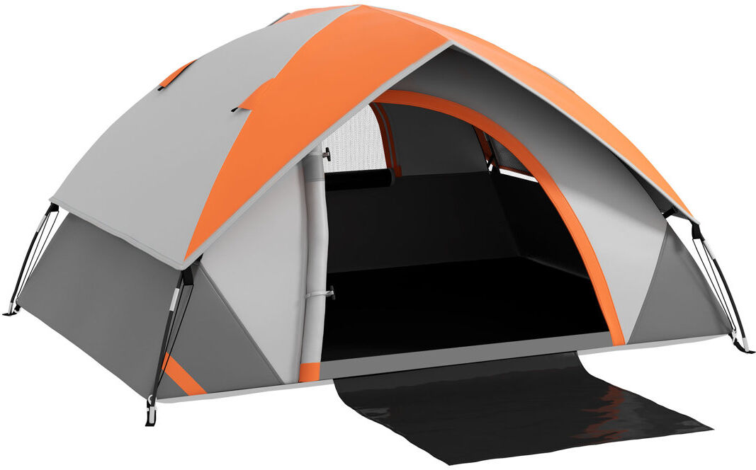 Outsunny Camping Tent 2 Man Dome Tent 3000mm Waterproof Orange 2 Person