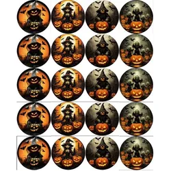 Essbares Papier zum Ausschneiden für Muffins „Halloween-Hexe“, Mix, 5 cm