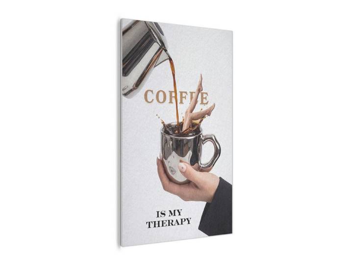 MuchoWow Gemälde Kaffee - Becher - Kanne - Therapie, Fotodruck (1 St), Akustikpaneele, Wandpaneele, Schalldämmung, Akustikbilder 120x60 cm