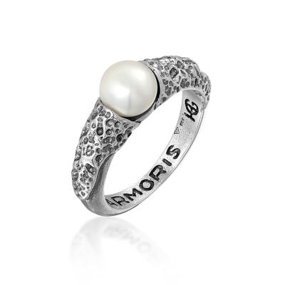 Silberring HAZE & GLORY "Ring Perle Vintage 925 Silber" Gr. 66, silber, Fingerringe, Herren, 66, Silber 925 (Sterlingsilber), Silberring