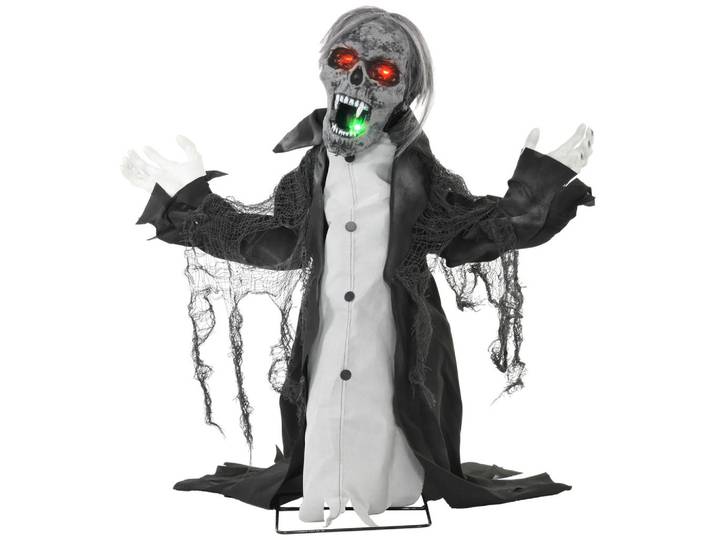 HALLOWEEN Dekoration Skelett mit Rot Leuchtende Augen, Heul-Geräusch