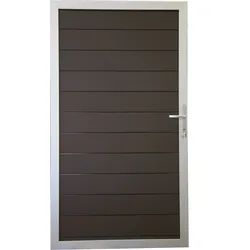 GroJaSolid Steckzaun Tor Farbe: Anthrazitgrau Maß: 100x180cm Universal-DIN, Rahmen: Silber