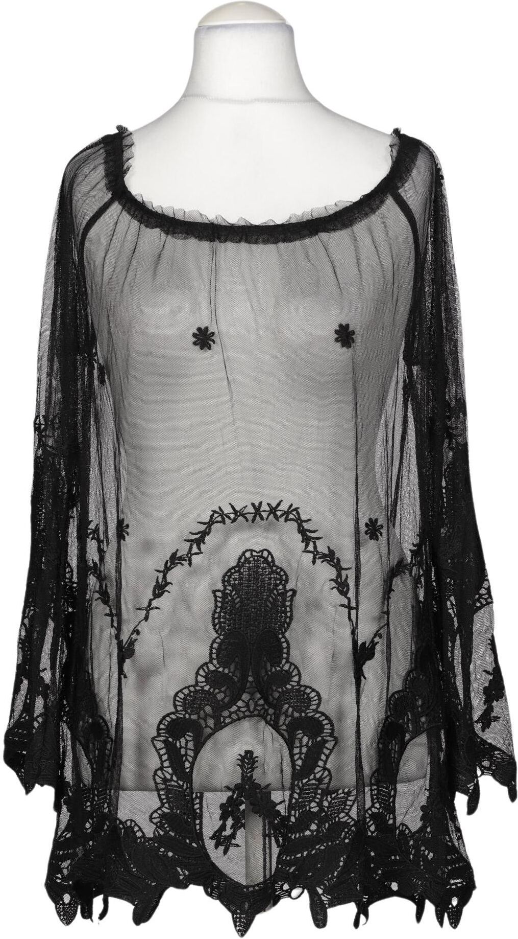 Ella Singh Damen Bluse, Schwarz, Gr. EU 40, Synthetik - Second Hand