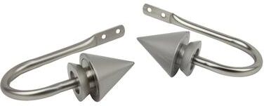 InStyleDesign Summit Curtain Holdback J-hooks and Finials Pair (Set of 2) - n/a