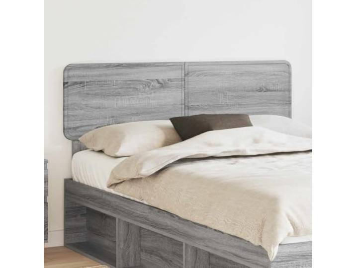 Modernes Kopfteil grau sonoma aus Ingenieurholz, minimalistisches Design für Haupt- und Gästezimmer, einfache Montage und einfache Wartung.