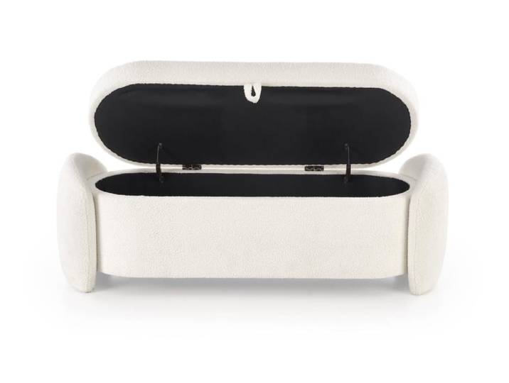 Banc d'intérieur couleur crème avec coffre de rangement