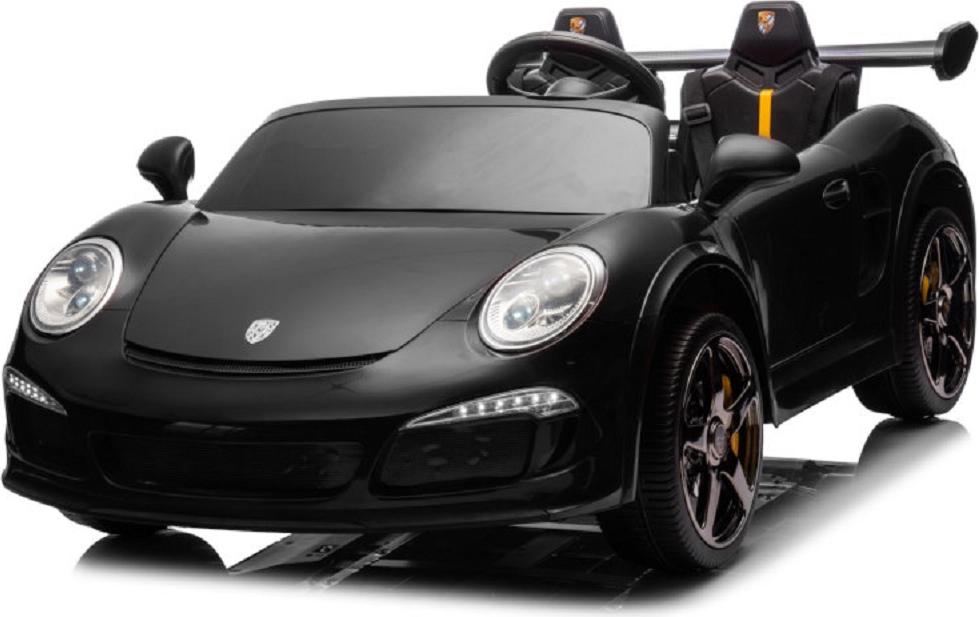Kinderfahrzeug - Elektro Auto "Porsche 911 RUF" - Lizenziert - 24V Akku, 4 Motoren, 2,4Ghz Fernsteuerung, MP3+Ledersitz+EVA-Schwarz