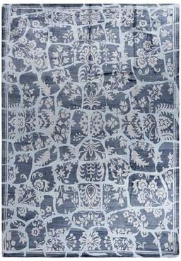 Overton "Modern One-of-a-Kind Hand-Knotted Area Rug - White, 9' 0"" x 12' 3"" - 9' 0"" x 12' 3"""