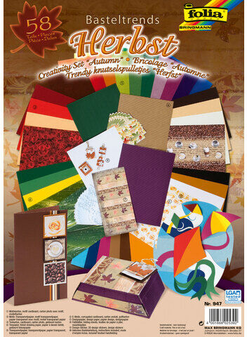 folia Bastel-Papier-Set "Herbst", 58-teilig