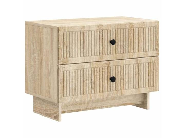 GHVBNMF Nachttisch mit 2 Schubladen 62x34,5x47,5cm Sonoma-Eiche Funktionaler Beistellschrank fürs Schlafzimmer bietet geordneten Stauraum und fügt sich harmonisch in Ihr Wohnkonzept ein.