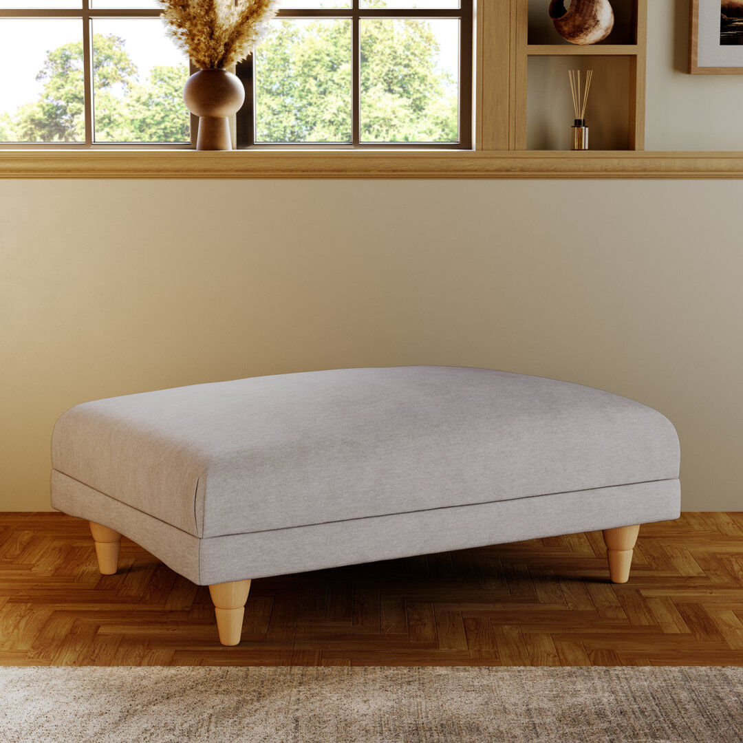 ClassicLiving Adaku Banquette Footstool Silver/Country Oak 37.5cm H X 101cm W X 70cm D