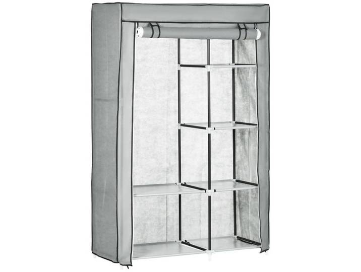 Armoire en tissu 6 compartiments grise dimensions 103x43x162 5 cm pliable extérieur en tissu non tissé.