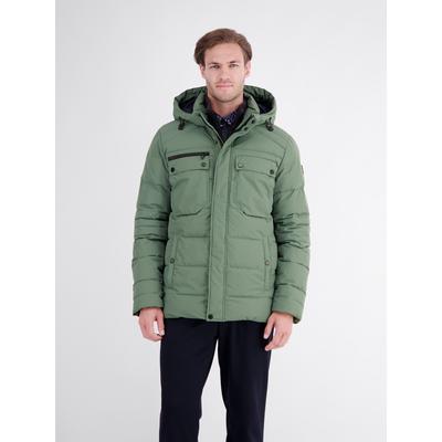 Outdoorjacke LERROS "Aufwändige Funktionsjacke, wärmend und wasserabweisend", Herren, Gr. L, grün (basil grün), 100% Polyester, Jacken Outdoorjacke