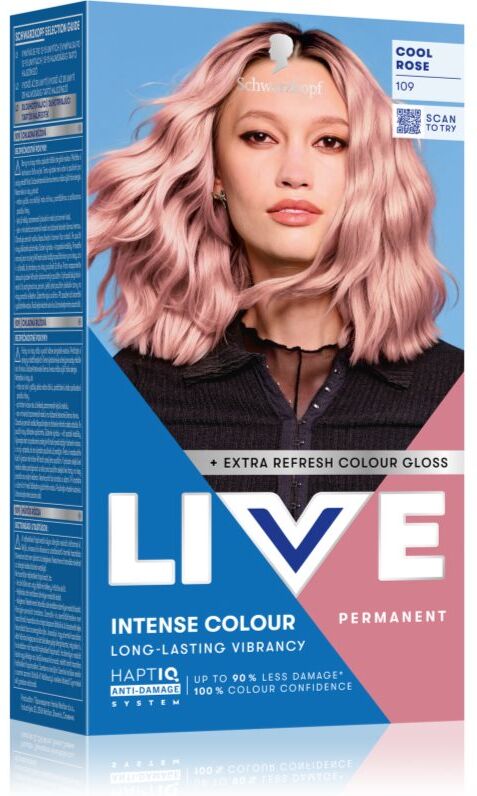 Schwarzkopf LIVE Intense Colour coloration cheveux permanente teinte 109 Cool Rose 1 pcs