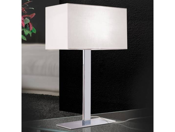 ORION Tischlampe Grigor, chrom / silber, für Wohn- / Esszimmer, Textil / Stoff / Seide, Modern, Tischlampe