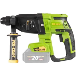 Procraft, Bohrmaschine + Akkuschrauber, PHA40bb Akku Bohrhammer 20 V 2,6 J SDS plus Brushless + 2x Akku 2,0 Ah + Ladegerät