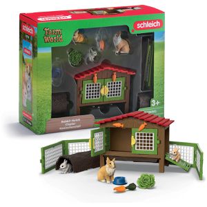 schleich Spielset FARM WORLD 42728, ab 3 Jahre, Kaninchenstall, 17 Teile