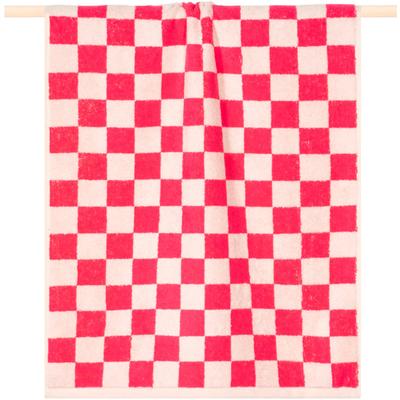 Strandtuch PAD "CHESS, 100x180 cm", pink, B:100cm L:180cm, Frottee, Frottee, Handtücher, Made in Europe, 100% Baumwolle, modernes Karo Design