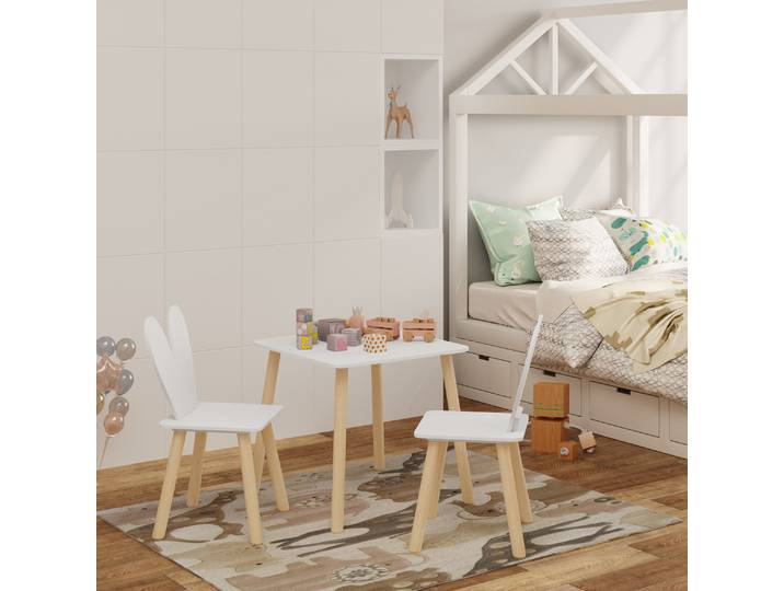 WOLTU 1SET Table pour enfants avec 2 chaises, ensemble de table d'activités pour enfants pour apprendre, peindre, manger, lire, maternelle, crèche