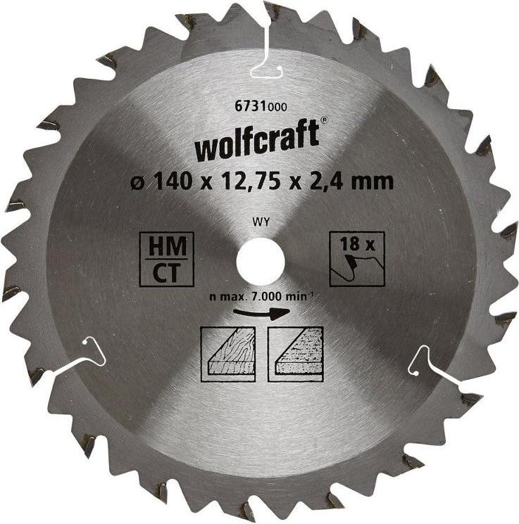 Wolfcraft zaagblad voor cirkelzaag, 18 tanden, diameter 140 x 12,75 x 2,4 mm