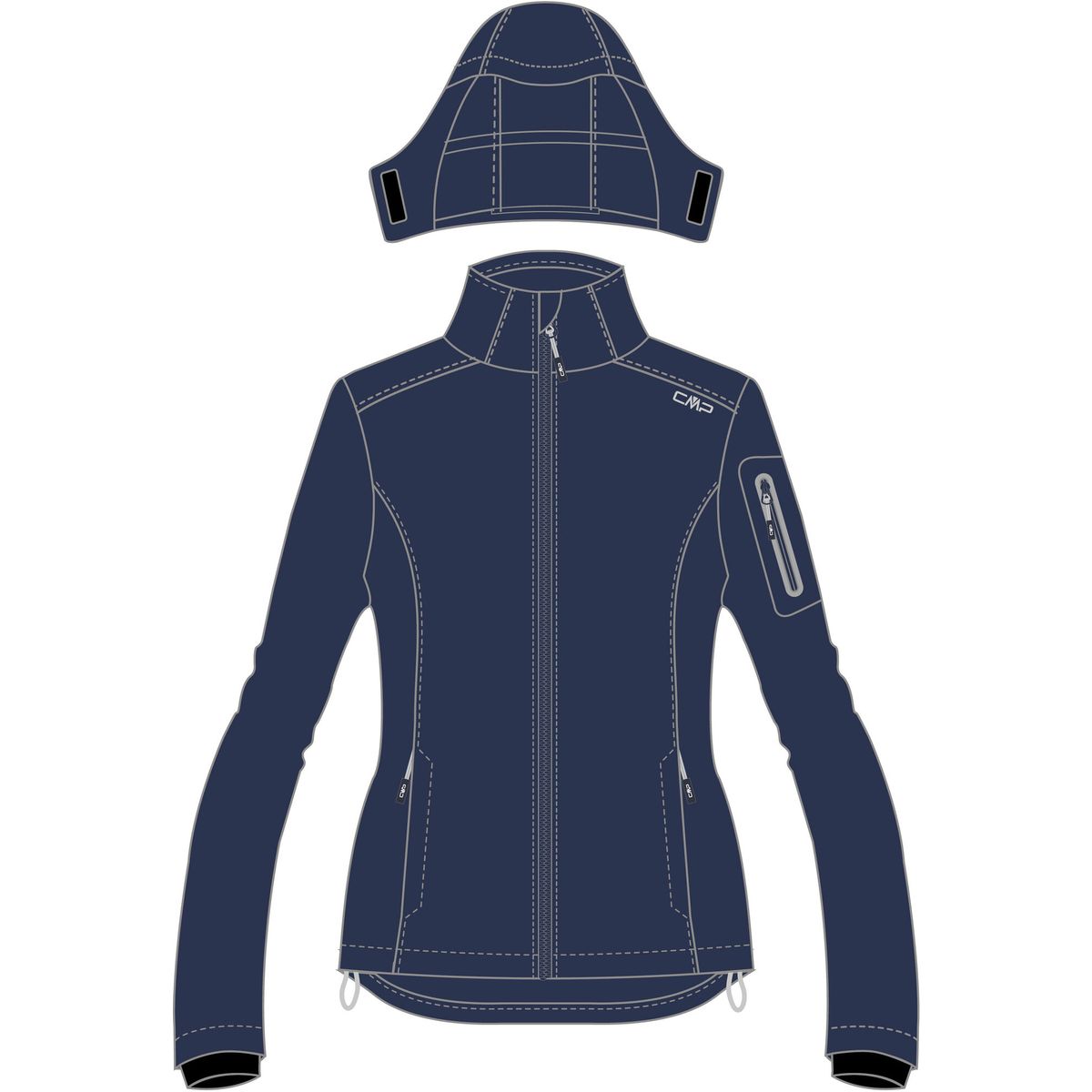 CMP Woman Jacket Zip Hood blue (M926) 34 39A5006-M926-34