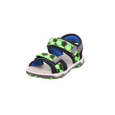 Sandale SUPERFIT "MIKE 3.0 WMS: mittel", Mädchen, Gr. 27, Textil, blau, hellgrün, Schuhe Sandale, Klettschuh, in WMS: Weite mittel, Größenschablone zum Download