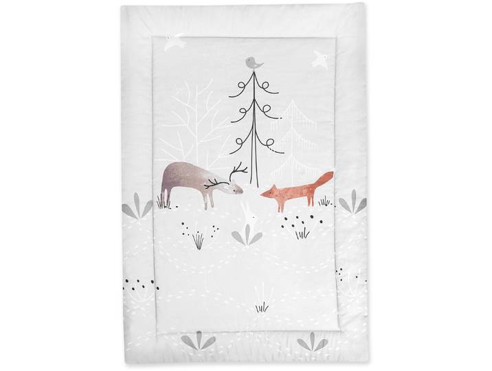 Krabbeldecke JULIUS ZÖLLNER Woodlife , grau (woodlife), B:95cm L:135cm, Baumwolle, Polyester, Wohndecken, Krabbeldecke, Made in Germany
