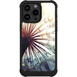 Nivocase Hülle für Apple iPhone 15 Pro Max Stossfeste Handyhülle NIVOmax Case Schwarz Blumen Fotografie (Apple iPhone 15 Pro Max), Smartphone Hülle, Schwarz