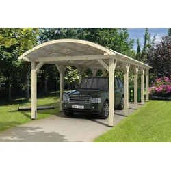 Skan Holz Franken Bogendach Einzelcarport Gr.3 376x969cm unbehandelt Holzcarport