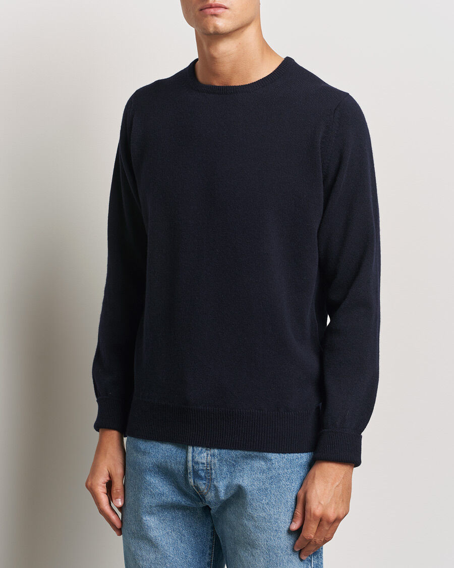 William Lockie Rob Lambswool Crewneck Navy men 44 Blå