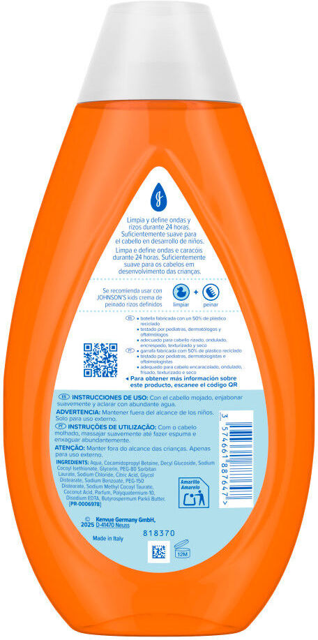 Johnson's Baby Kids champú rizos definidos 500 ml