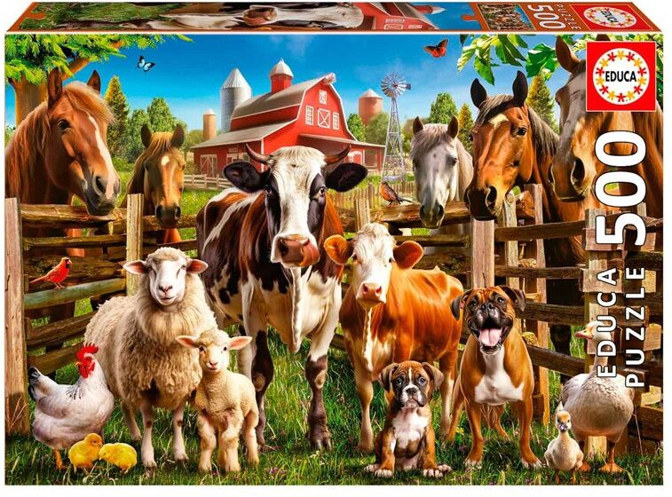 Puzzle 500 pcs Les Malins De La Ferme - Educa