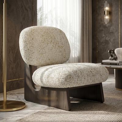 Furniture of America Premier Reid Modern 29-inch Premium Tweed Upholstered Low Lounge Profile Accent Chair