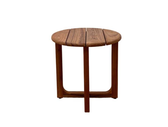 Table d'appoint ronde en bois de teck