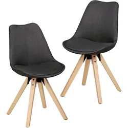 Stuhl-Set Lima 2-tlg. Anthrazit Webstoff