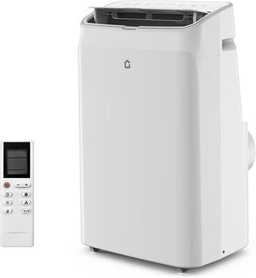 Garvee 14,000 BTU Portable AC, 3-in-1 Cooling/Fan/Dehumidifier, LED Touch, Quiet, White Top
