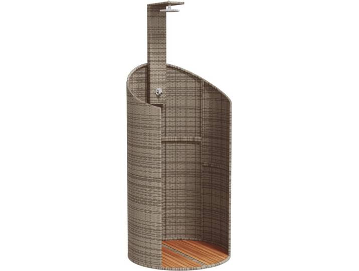 vidaXL Gartendusche Grau 100x100x241,5 cm Poly Rattan Akazienholz