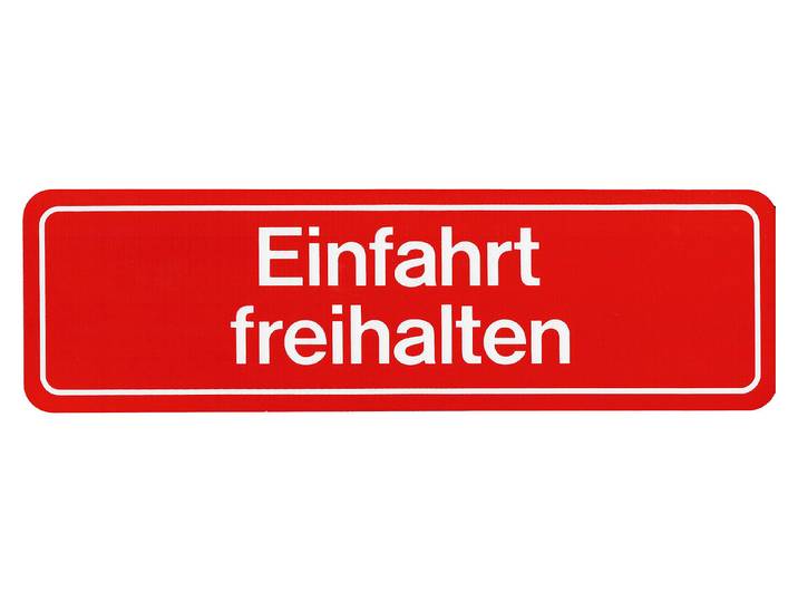 Schild Einfahrt Freihalten 10 × 33 × 0.1 cm