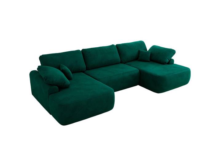 WOHNLANDSCHAFT CUBO U Dunkelgrün Velvet