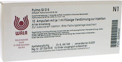 WALA Heilmittel GmbH PULMO GL D 5 Ampullen 10X1 ml 03354632