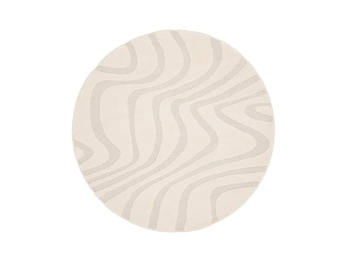 Tapis rond design avec effet relief beige 160 x 160 cm