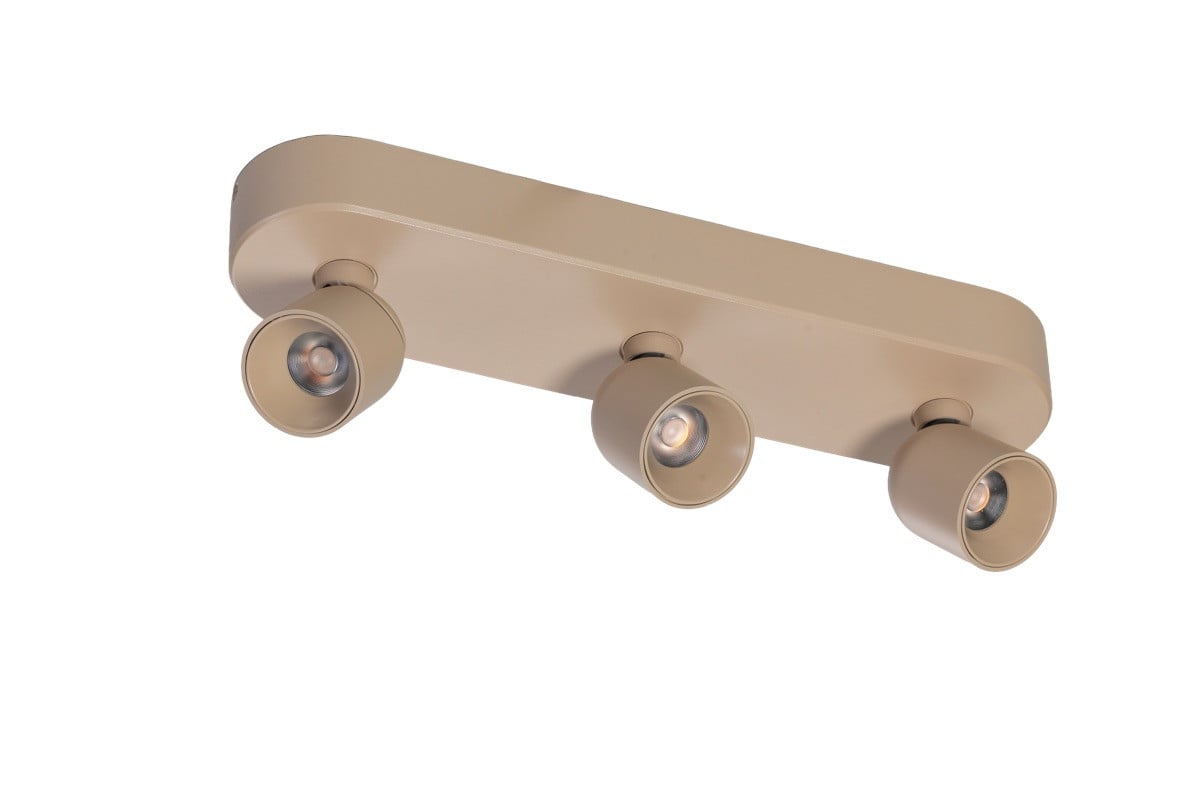 ETH Dennis 3-lichts LED opbouwspot in zand/beige