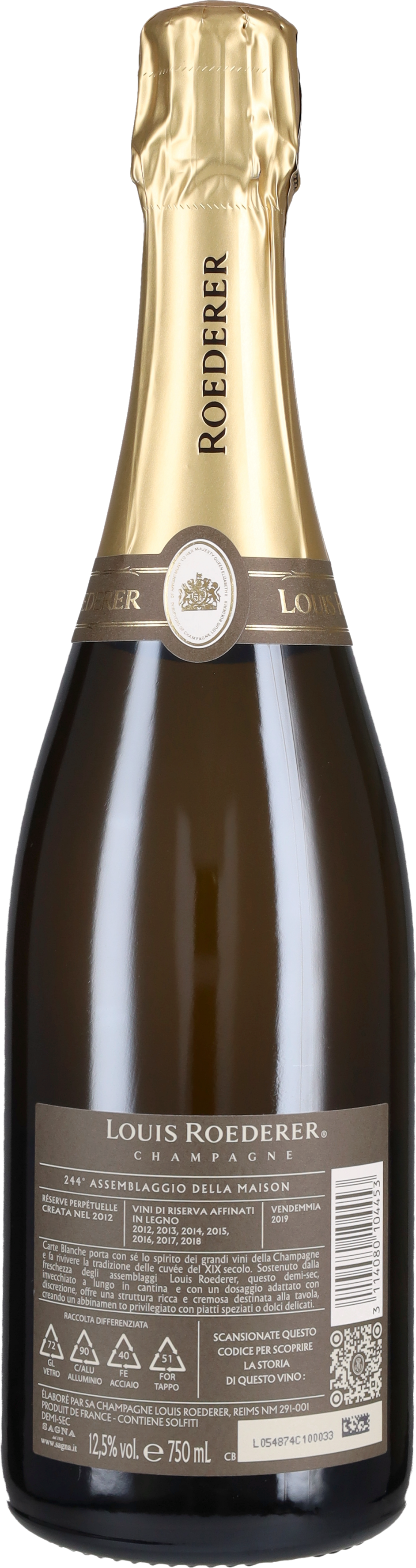 Champagne Demi Sec 'Carte Blanche' Louis Roederer