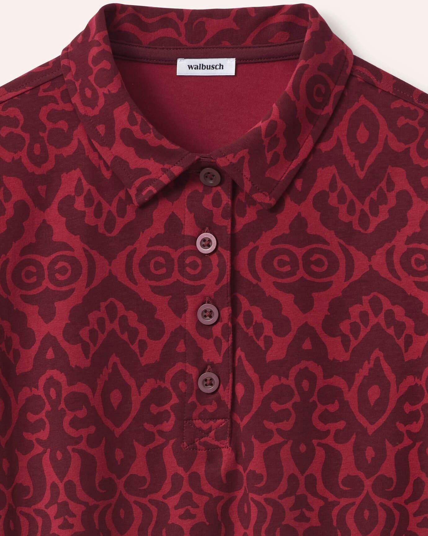 Walbusch Thermo Winterpolo, normale Größen, Farbe Rot, 40, tolle Farben und Muster angenehme Baumwollmischung Damen