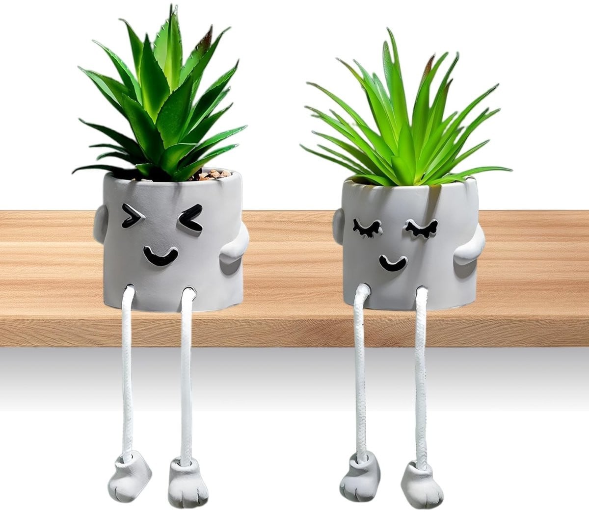 Dailygoods Levensechte Kunstplanten voor Binnen - Vetplanten in Pot met Hangende Constructie