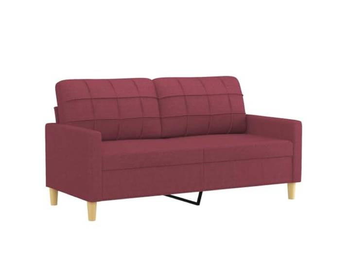 Todiikf 2-Sitzer Sofa Stoff Zweisitzer Couch Weinrot 158x77x80cm Metall Moderne Polster-Couch mit stabilem Metallgestell für Wohnzimmer und Arbeitszimmer. Bequeme Sitzfläche mit Schaumstoff.
