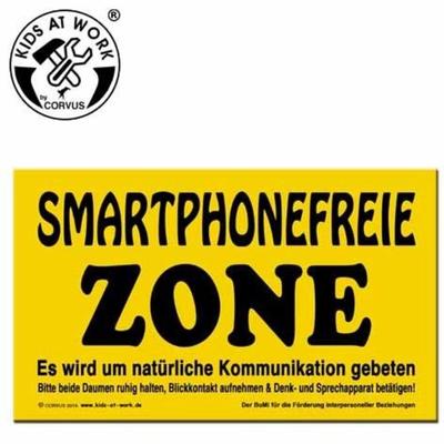 Corvus A600152 - Kids-at-Work, Schild Smartphonefreie Zone 25x15cm